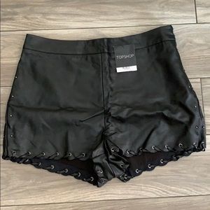 Black Faux Leather Shorts